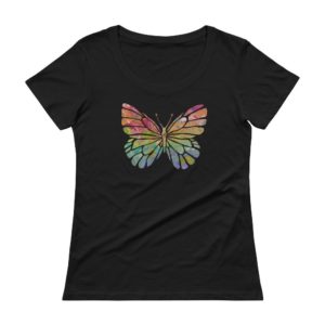 Cosmic rainbow butterfly shirt